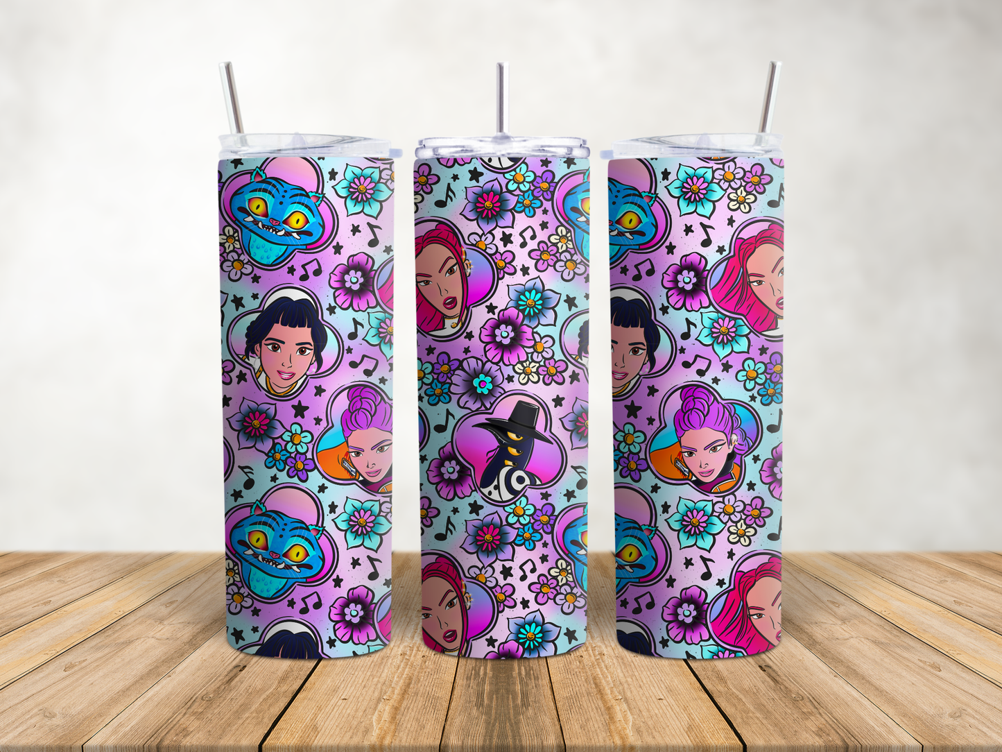 Premium K-Pop Demon Hunter Tumbler - Anime & Music Inspired Drink Companion 🥤⭐