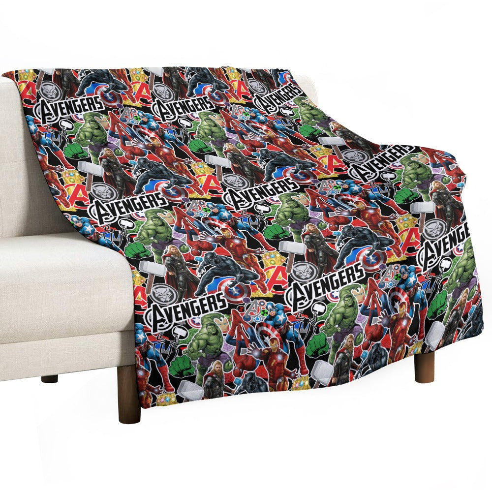 Premium Character Design Flannel Blanket - Superhero & Gaming Inspired Comfort Throw 🛋️⭐
