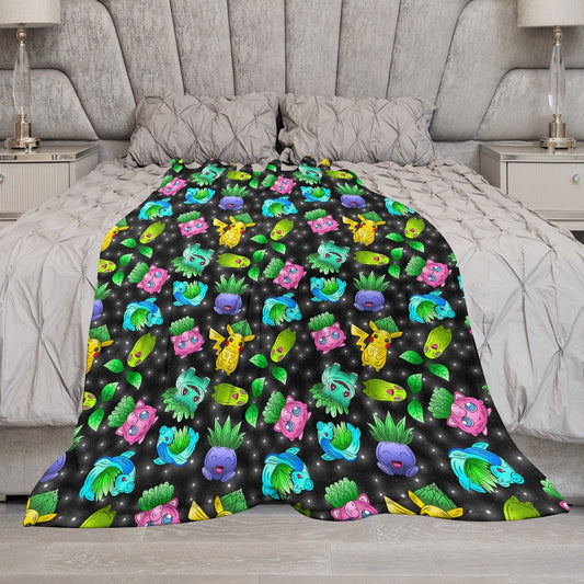 Premium Character Design Flannel Blanket - Gaming & Anime Inspired Comfort Throw 🛋️⭐