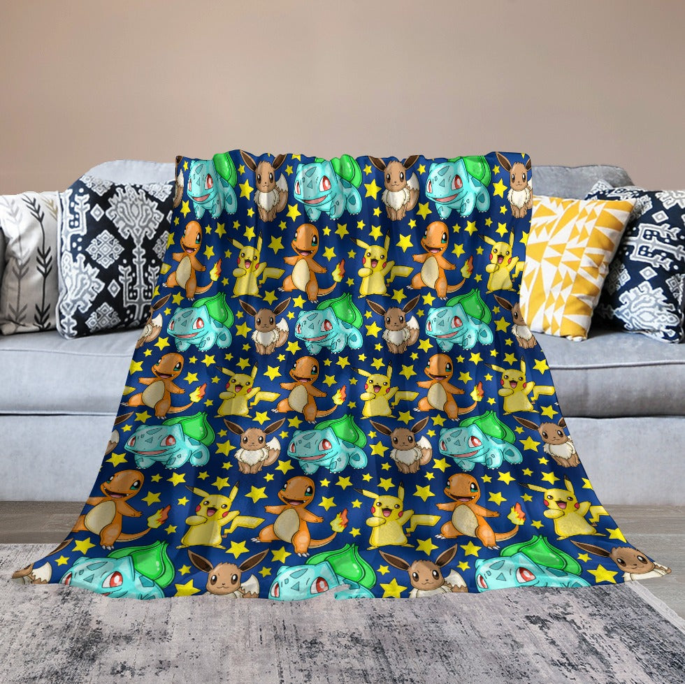 Premium Character Design Flannel Blanket - Gaming & Anime Inspired Comfort Throw 🛋️⭐