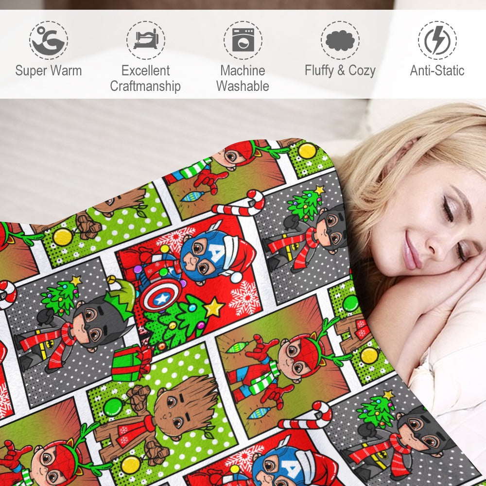 Premium Character Design Flannel Blanket - Superhero & Gaming Inspired Comfort Throw 🛋️⭐