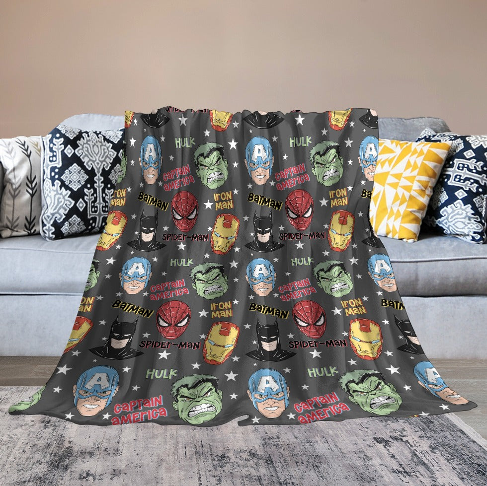 Premium Character Design Flannel Blanket - Superhero & Gaming Inspired Comfort Throw 🛋️⭐