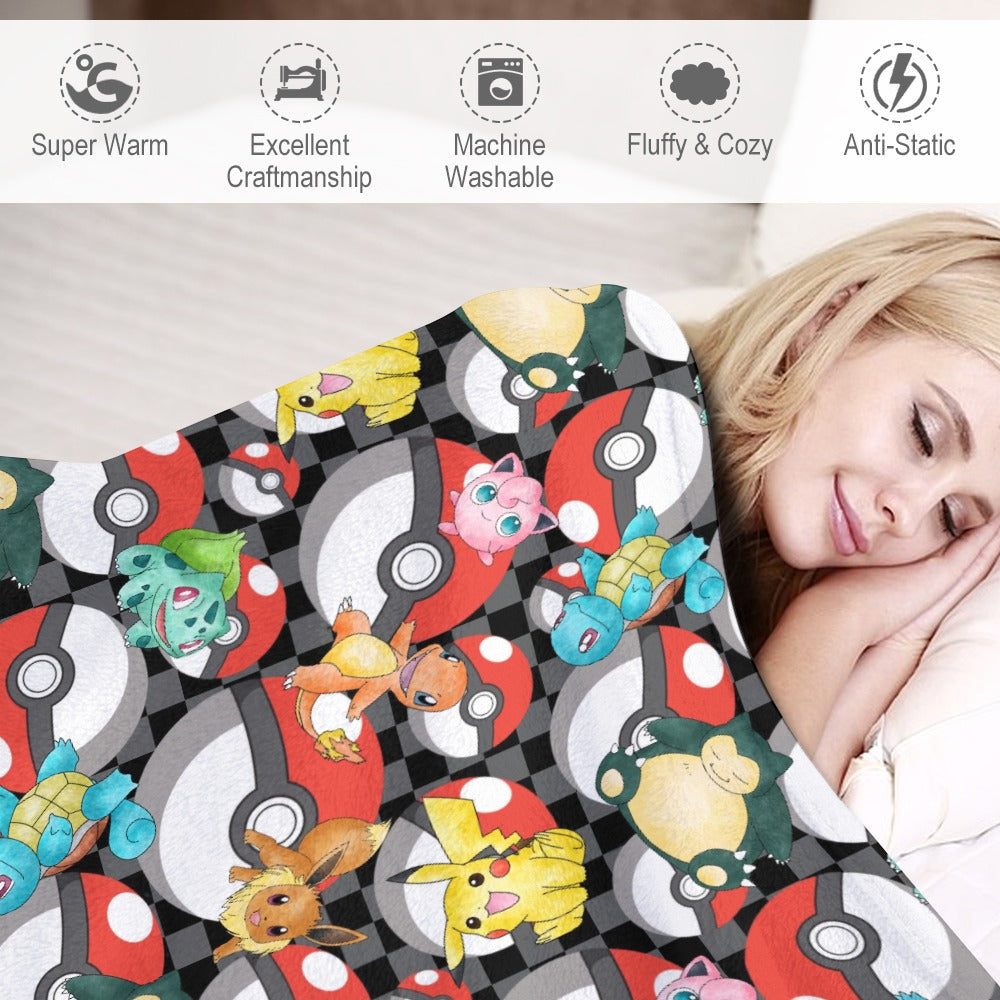 Premium Character Design Flannel Blanket - Gaming & Anime Inspired Comfort Throw 🛋️⭐