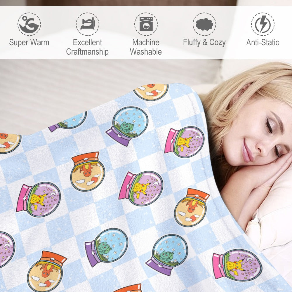 Premium Character Design Flannel Blanket - Gaming & Anime Inspired Comfort Throw 🛋️⭐