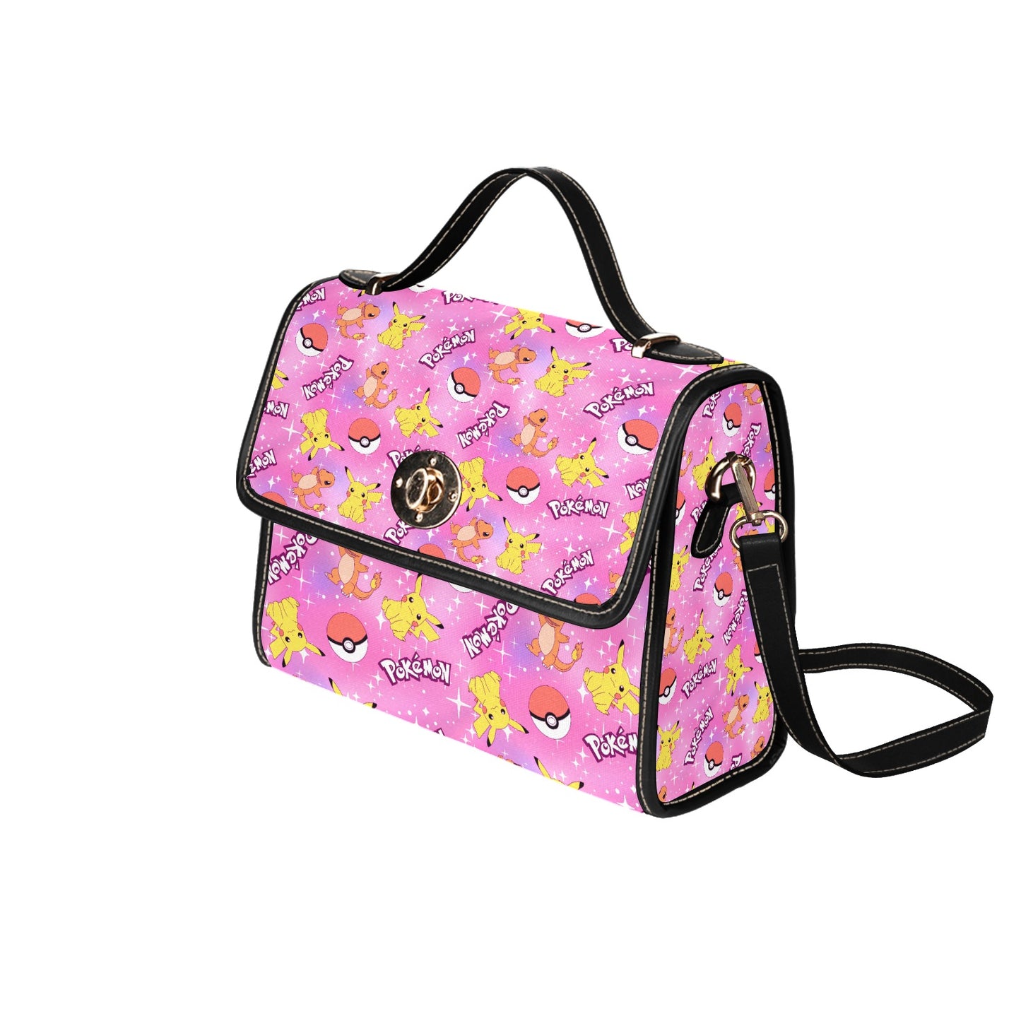 Pink Electric Mouse Gaming Handbag - Anime Inspired Shoulder Bag with Adjustable Strap
