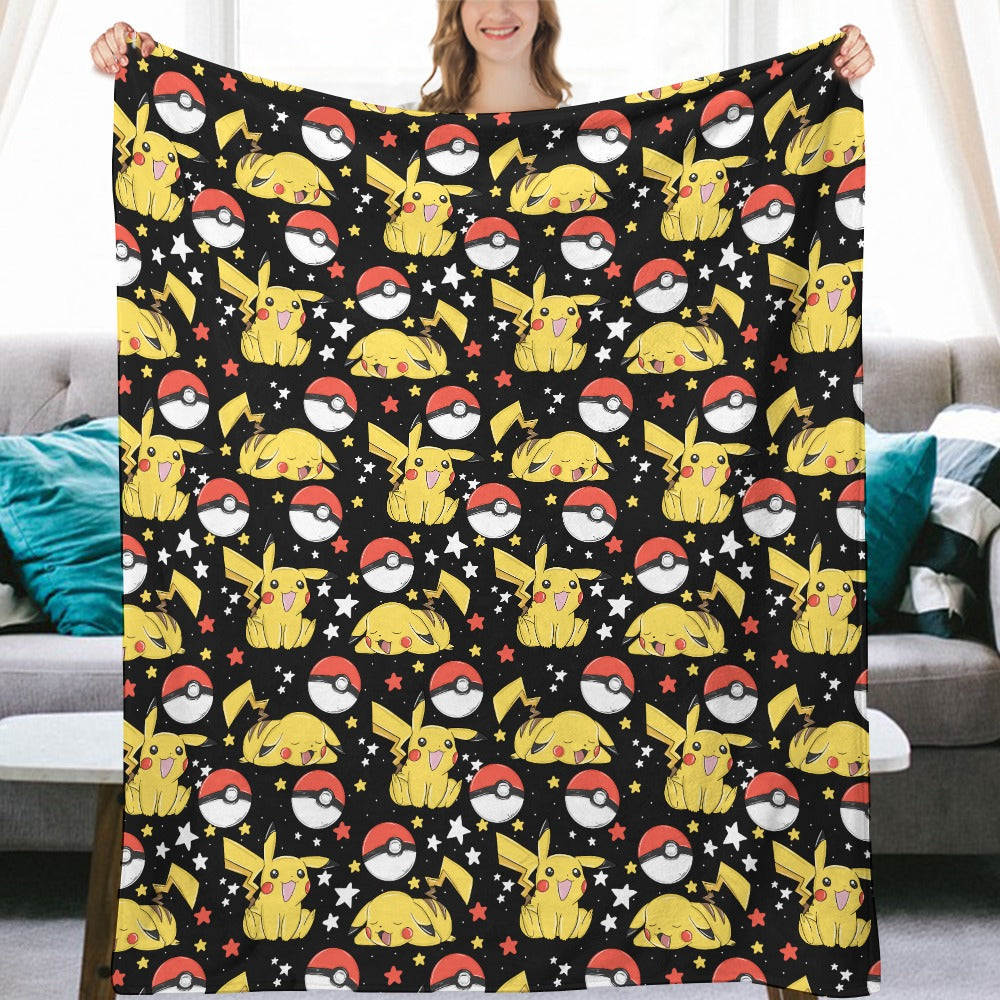 Premium Character Design Flannel Blanket - Gaming & Anime Inspired Comfort Throw 🛋️⭐