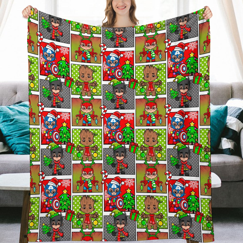 Premium Character Design Flannel Blanket - Superhero & Gaming Inspired Comfort Throw 🛋️⭐