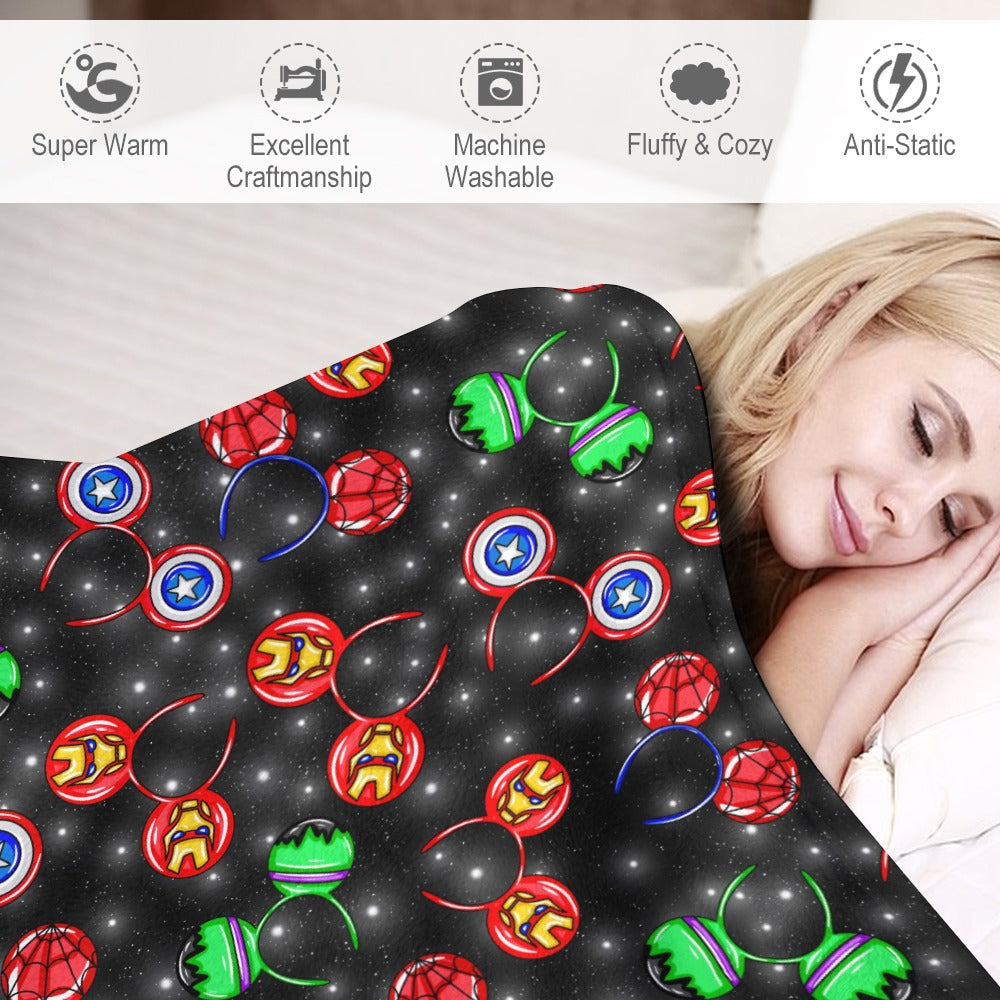 Premium Character Design Flannel Blanket - Superhero & Gaming Inspired Comfort Throw 🛋️⭐