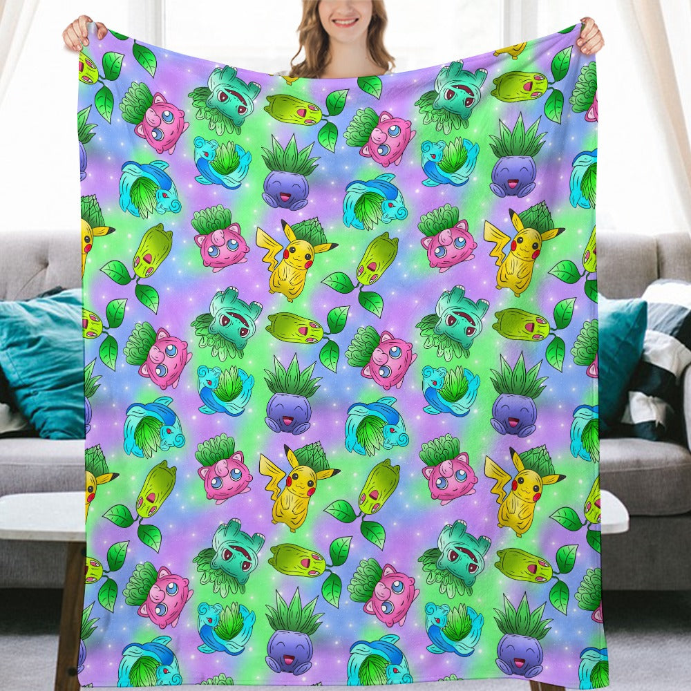 Premium Character Design Flannel Blanket - Gaming & Anime Inspired Comfort Throw 🛋️⭐