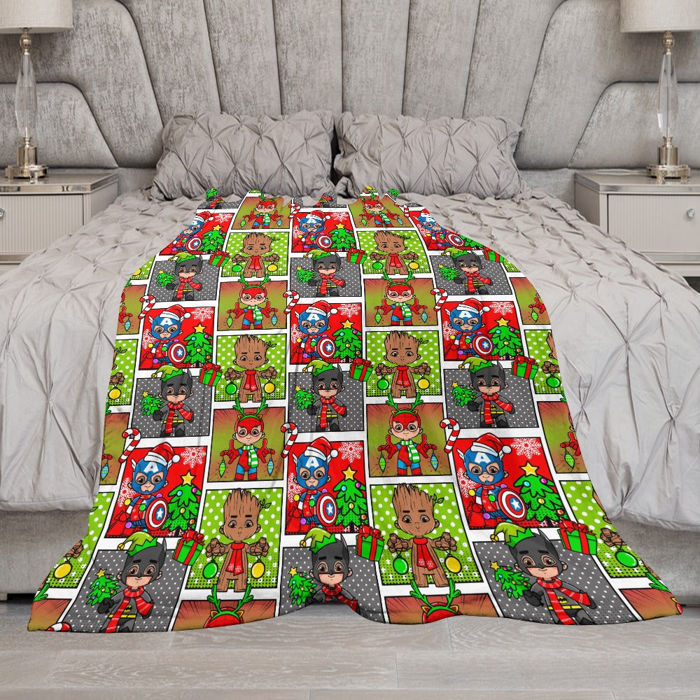 Premium Character Design Flannel Blanket - Superhero & Gaming Inspired Comfort Throw 🛋️⭐