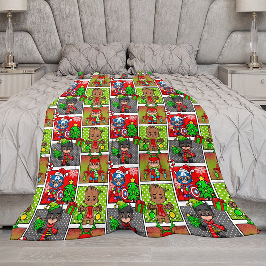 Premium Character Design Flannel Blanket - Superhero & Gaming Inspired Comfort Throw 🛋️⭐
