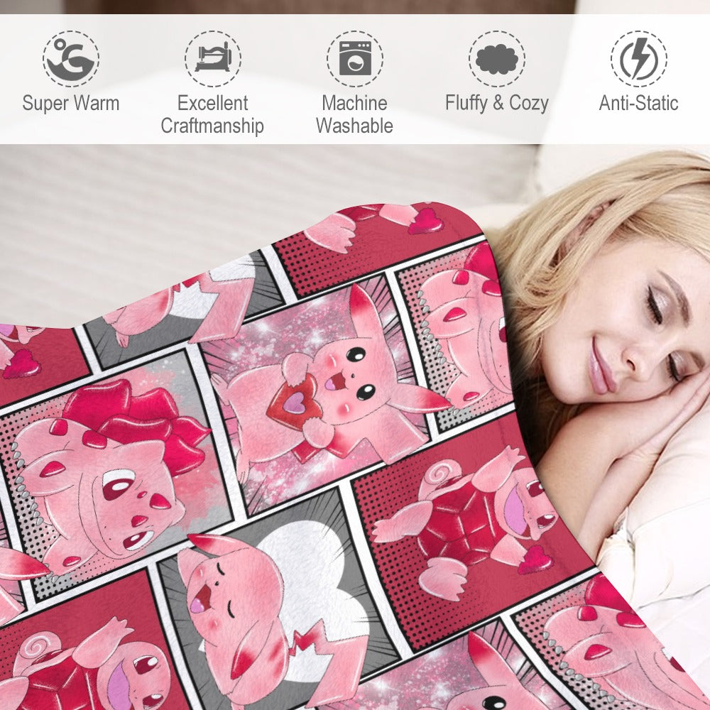 Premium Character Design Flannel Blanket - Gaming & Anime Inspired Comfort Throw 🛋️⭐