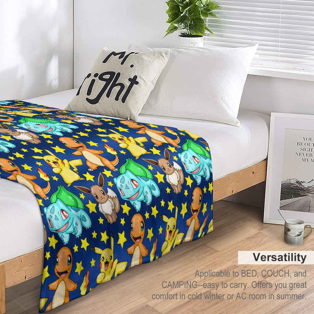 Premium Character Design Flannel Blanket - Gaming & Anime Inspired Comfort Throw 🛋️⭐