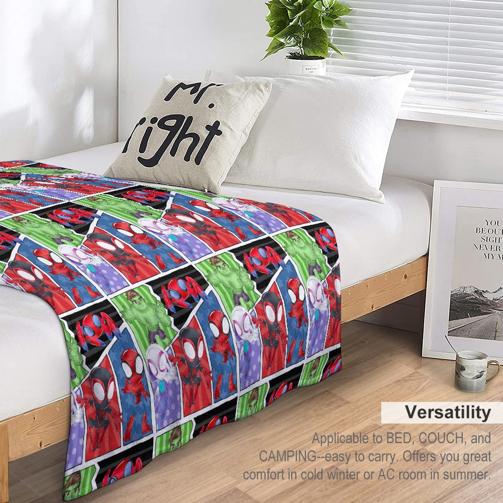 Premium Character Design Flannel Blanket - Superhero & Gaming Inspired Comfort Throw 🛋️⭐