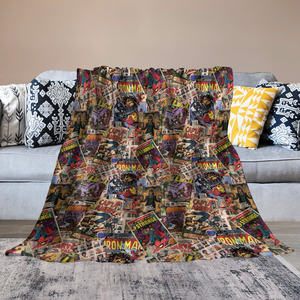 Premium Character Design Flannel Blanket - Superhero & Gaming Inspired Comfort Throw 🛋️⭐