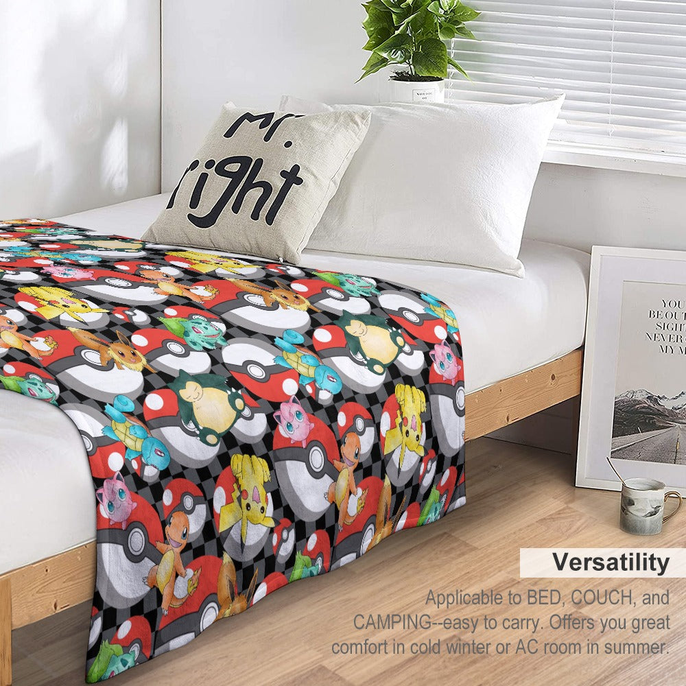 Premium Character Design Flannel Blanket - Gaming & Anime Inspired Comfort Throw 🛋️⭐