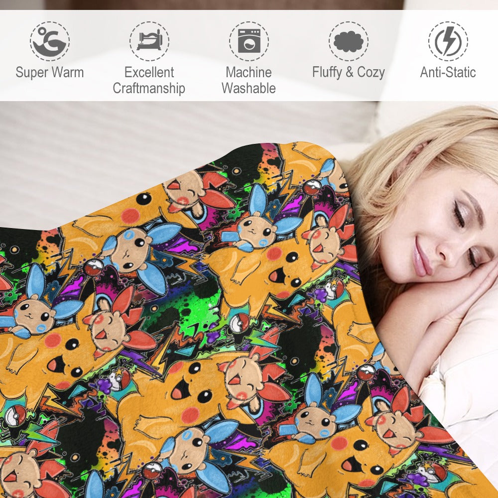 Premium Character Design Flannel Blanket - Gaming & Anime Inspired Comfort Throw 🛋️⭐