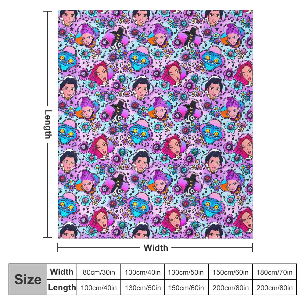 Premium K-Pop Demon Hunter Flannel Blanket - Anime & Music Inspired Comfort Throw 🛋️⭐