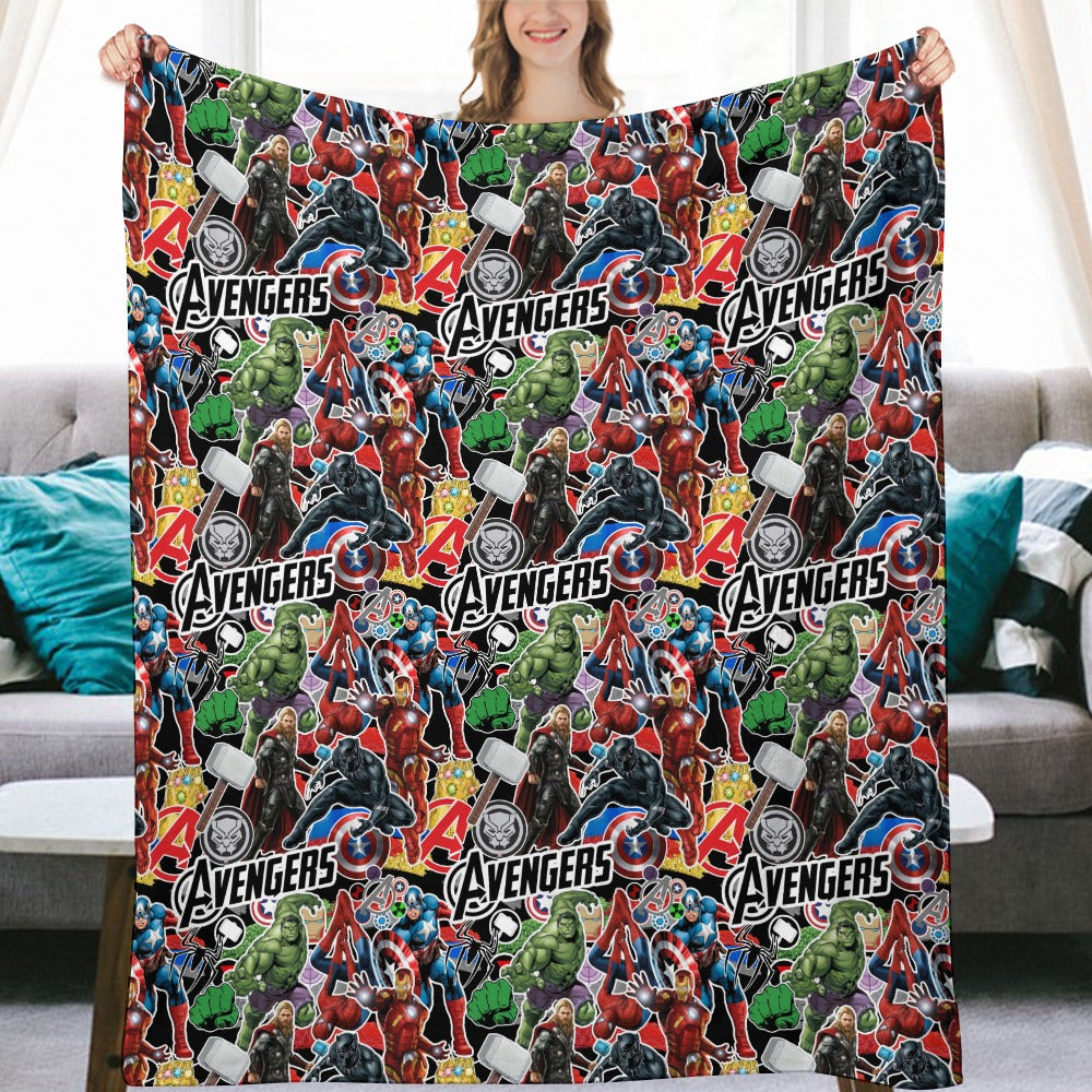 Premium Character Design Flannel Blanket - Superhero & Gaming Inspired Comfort Throw 🛋️⭐
