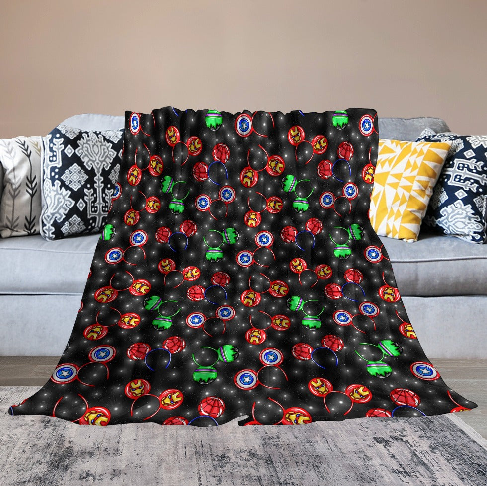 Premium Character Design Flannel Blanket - Superhero & Gaming Inspired Comfort Throw 🛋️⭐
