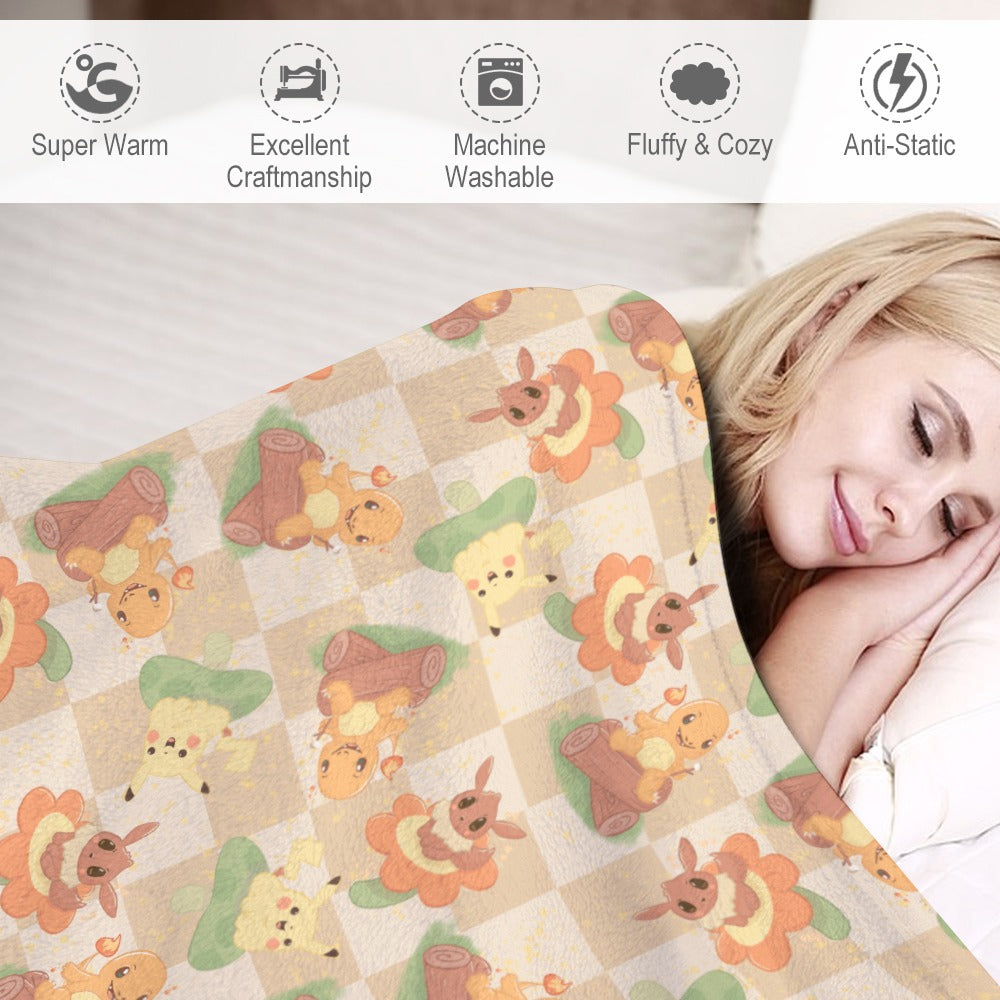 Premium Character Design Flannel Blanket - Gaming & Anime Inspired Comfort Throw 🛋️⭐