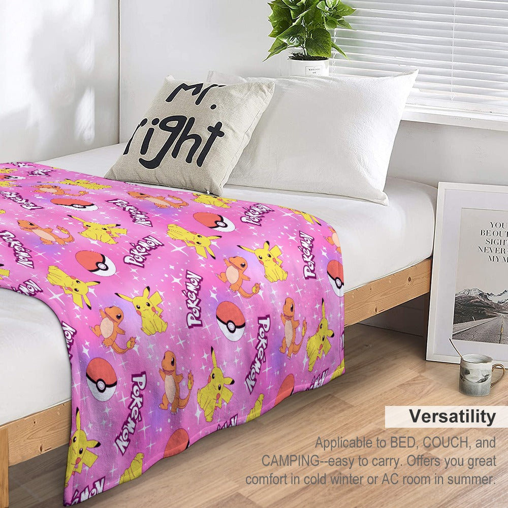 Premium Character Design Flannel Blanket - Gaming & Anime Inspired Comfort Throw 🛋️⭐