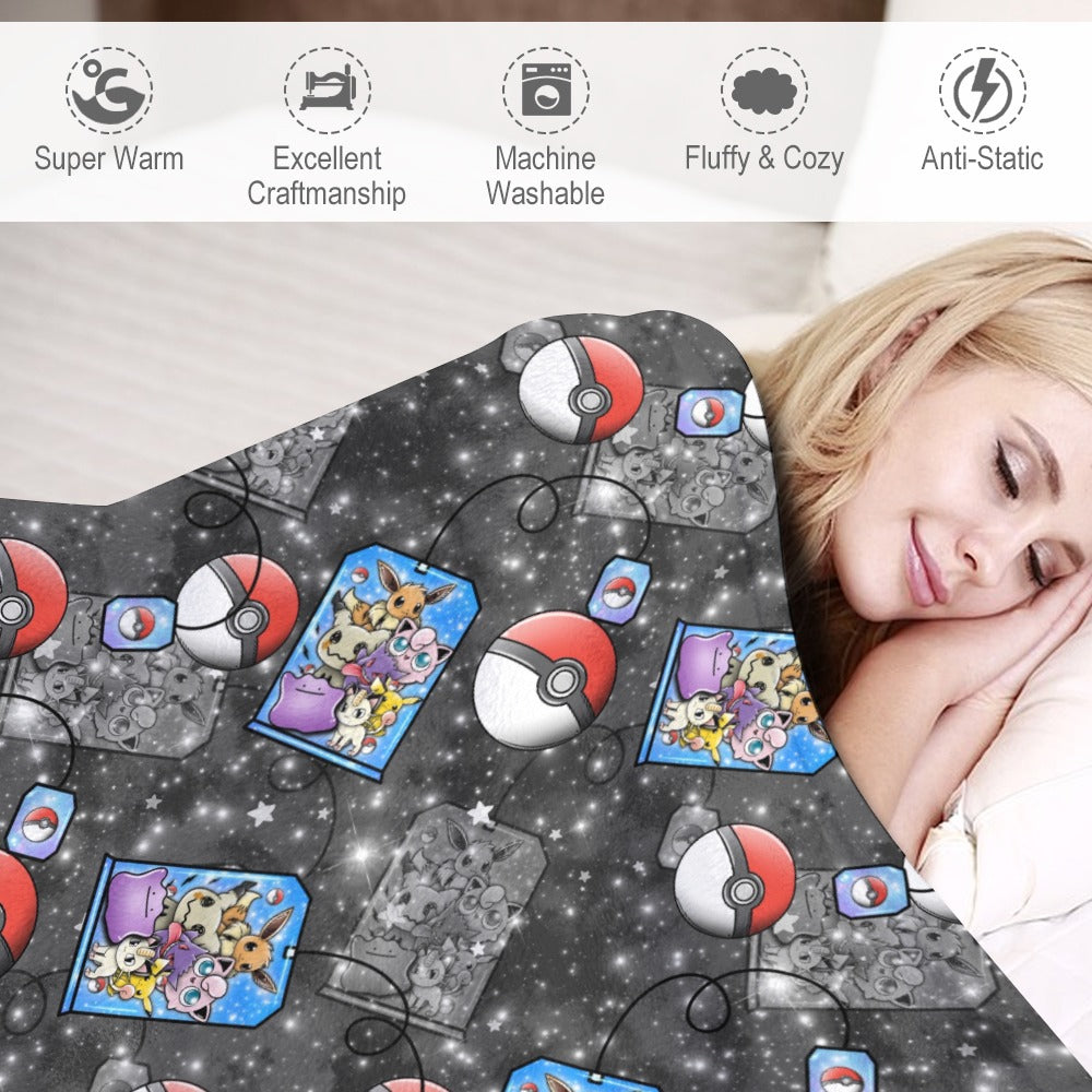 Premium Character Design Flannel Blanket - Gaming & Anime Inspired Comfort Throw 🛋️⭐