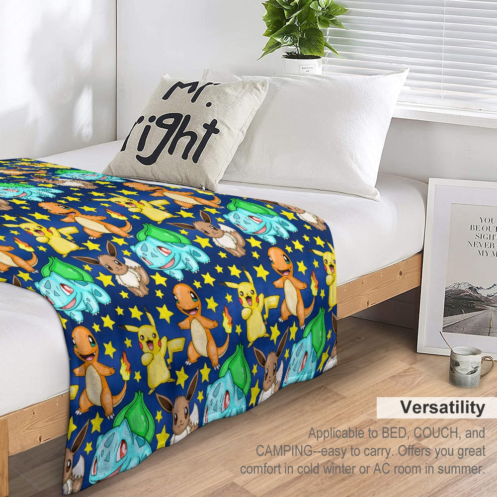 Premium Character Design Flannel Blanket - Gaming & Anime Inspired Comfort Throw 🛋️⭐