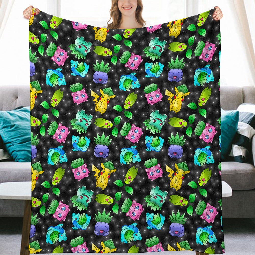 Premium Character Design Flannel Blanket - Gaming & Anime Inspired Comfort Throw 🛋️⭐