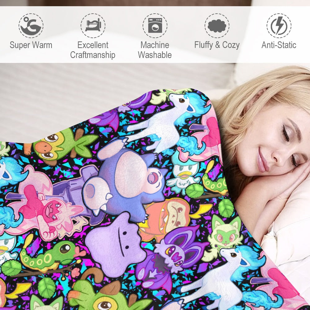 Premium Character Design Flannel Blanket - Gaming & Anime Inspired Comfort Throw 🛋️⭐
