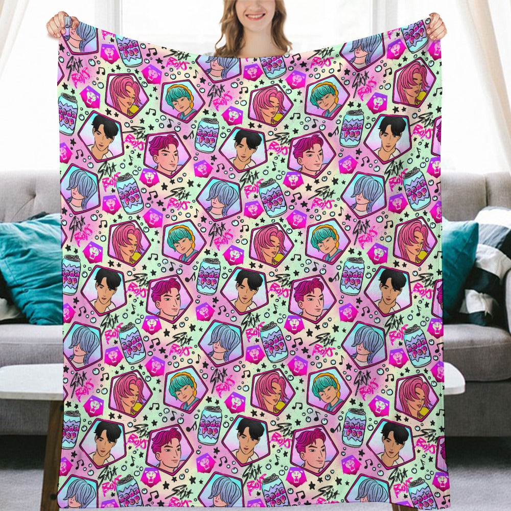 Premium Saja Boys K-Pop Flannel Blanket - Demon Hunter & Music Inspired Comfort Throw 🛋️⭐