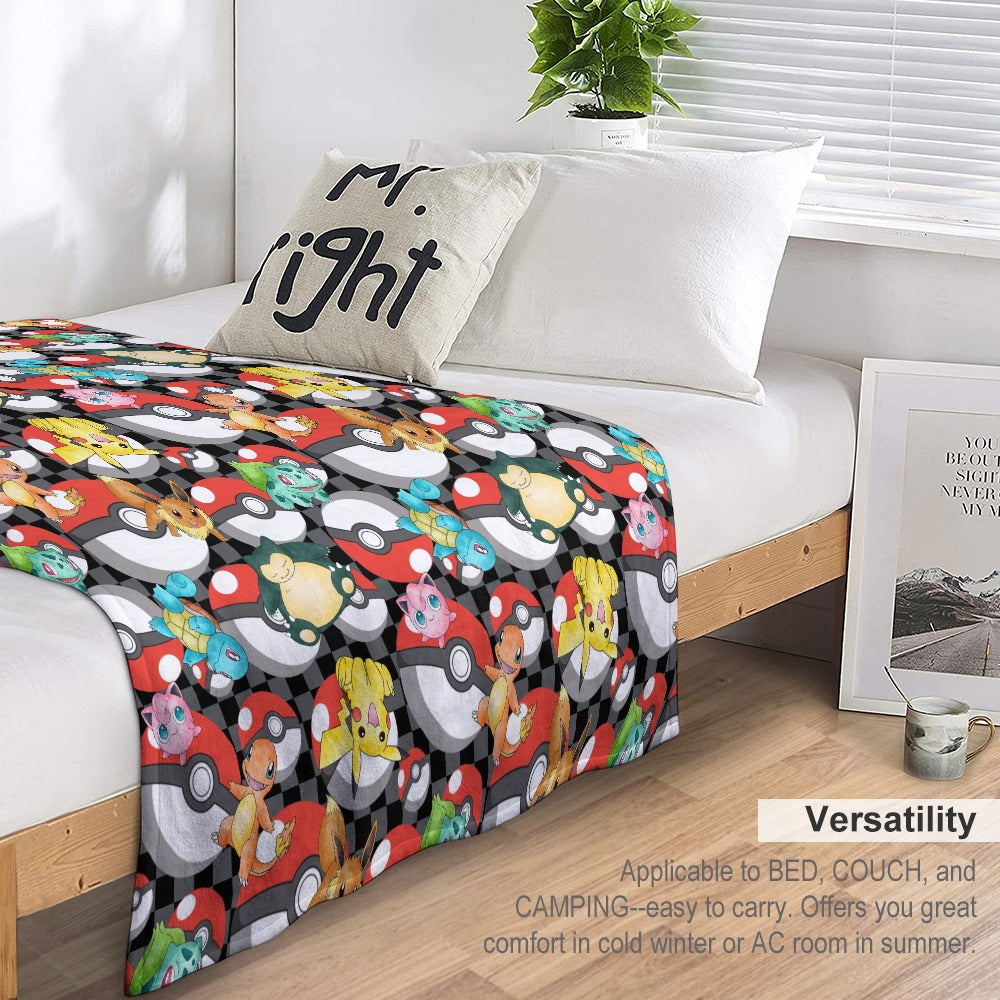 Premium Character Design Flannel Blanket - Gaming & Anime Inspired Comfort Throw 🛋️⭐