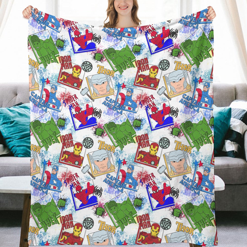 Premium Character Design Flannel Blanket - Superhero & Gaming Inspired Comfort Throw 🛋️⭐