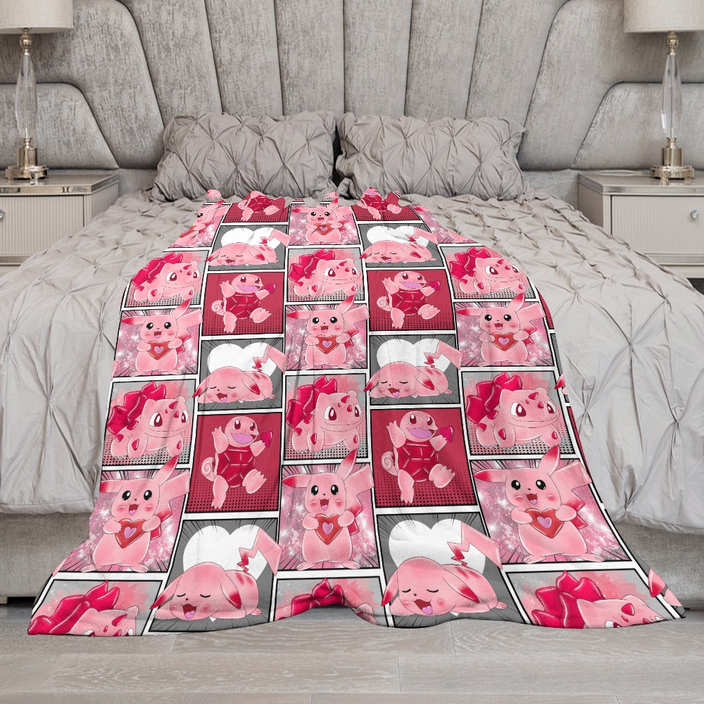 Premium Character Design Flannel Blanket - Gaming & Anime Inspired Comfort Throw 🛋️⭐