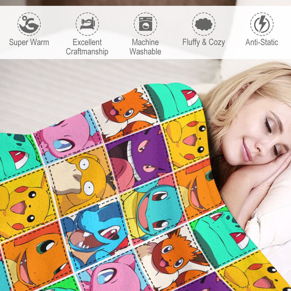 Premium Character Design Flannel Blanket - Gaming & Anime Inspired Comfort Throw 🛋️⭐