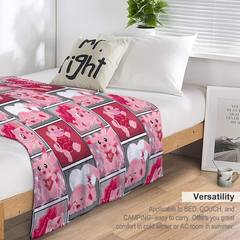 Premium Character Design Flannel Blanket - Gaming & Anime Inspired Comfort Throw 🛋️⭐