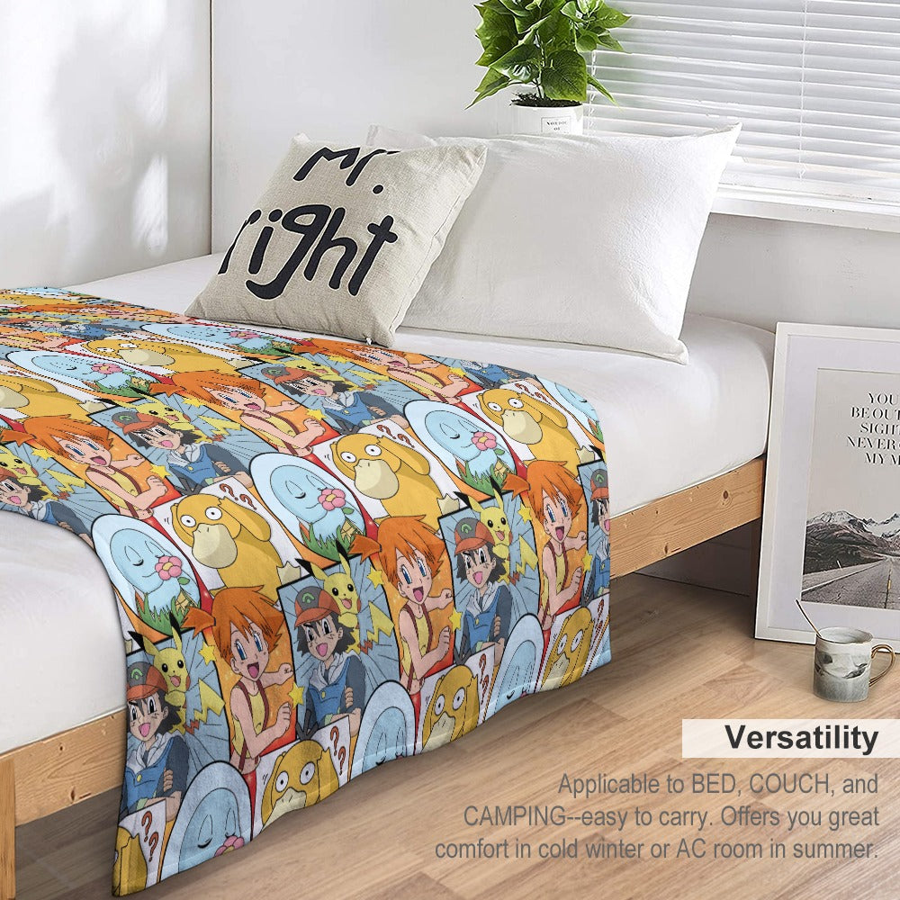 Premium Character Design Flannel Blanket - Gaming & Anime Inspired Comfort Throw 🛋️⭐