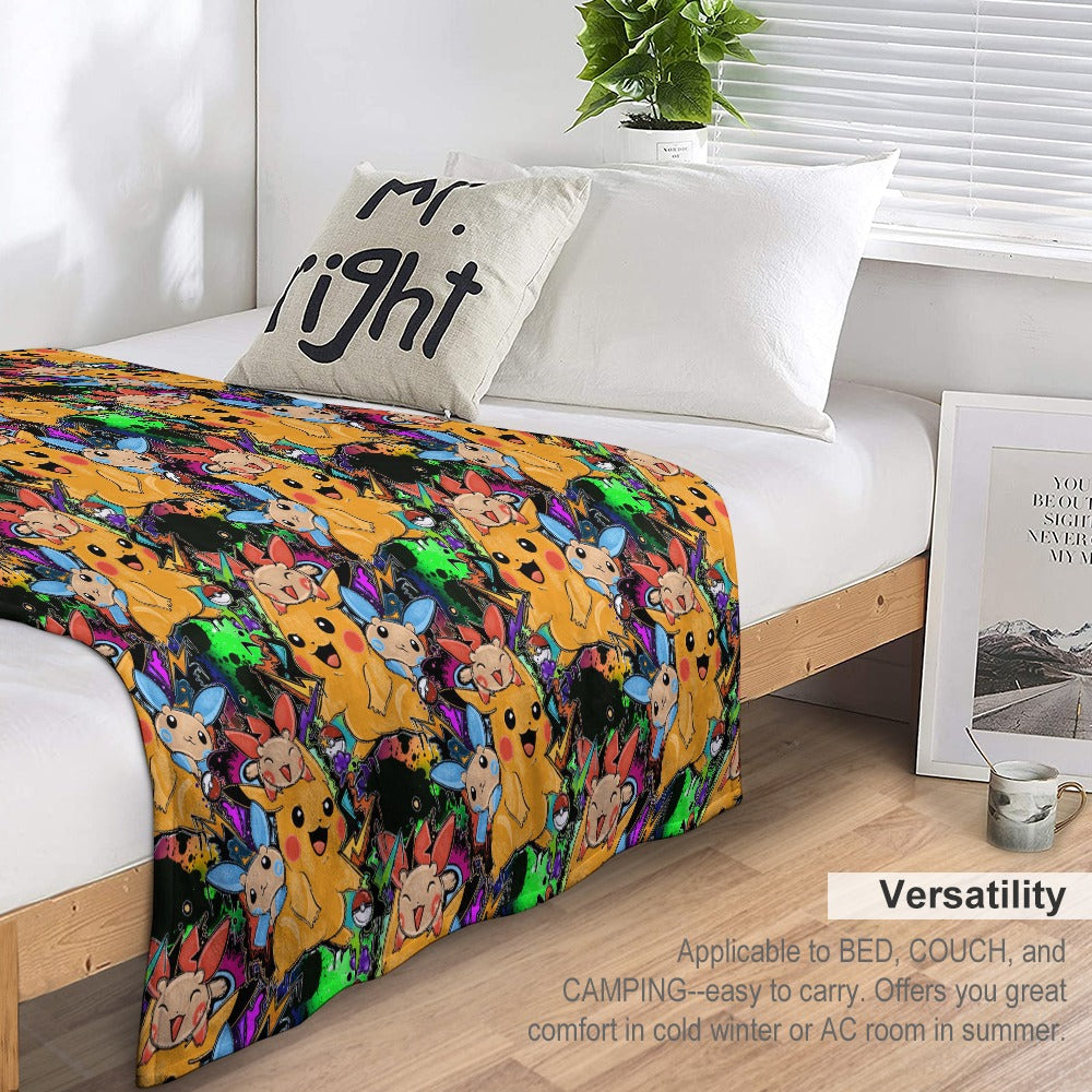 Premium Character Design Flannel Blanket - Gaming & Anime Inspired Comfort Throw 🛋️⭐