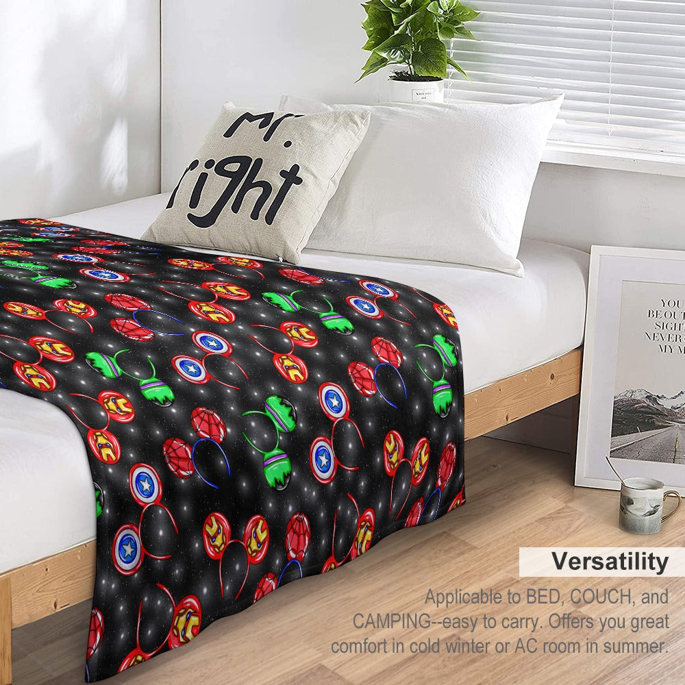 Premium Character Design Flannel Blanket - Superhero & Gaming Inspired Comfort Throw 🛋️⭐