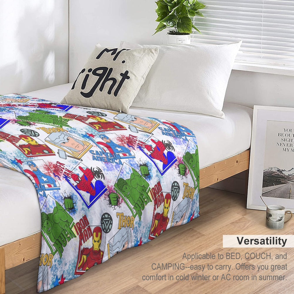 Premium Character Design Flannel Blanket - Superhero & Gaming Inspired Comfort Throw 🛋️⭐