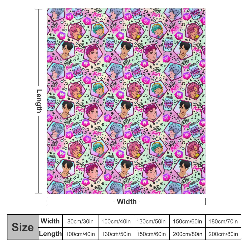 Premium Saja Boys K-Pop Flannel Blanket - Demon Hunter & Music Inspired Comfort Throw 🛋️⭐