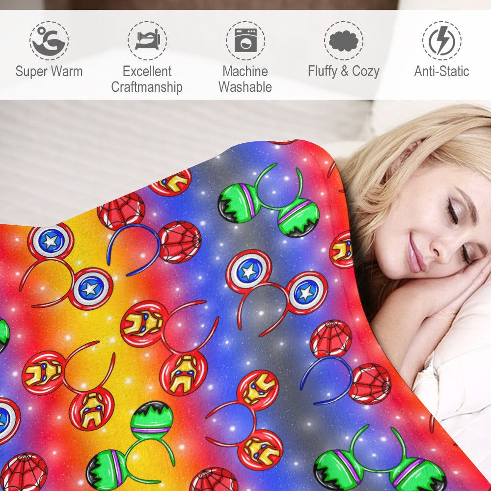 Premium Character Design Flannel Blanket - Superhero & Gaming Inspired Comfort Throw 🛋️⭐