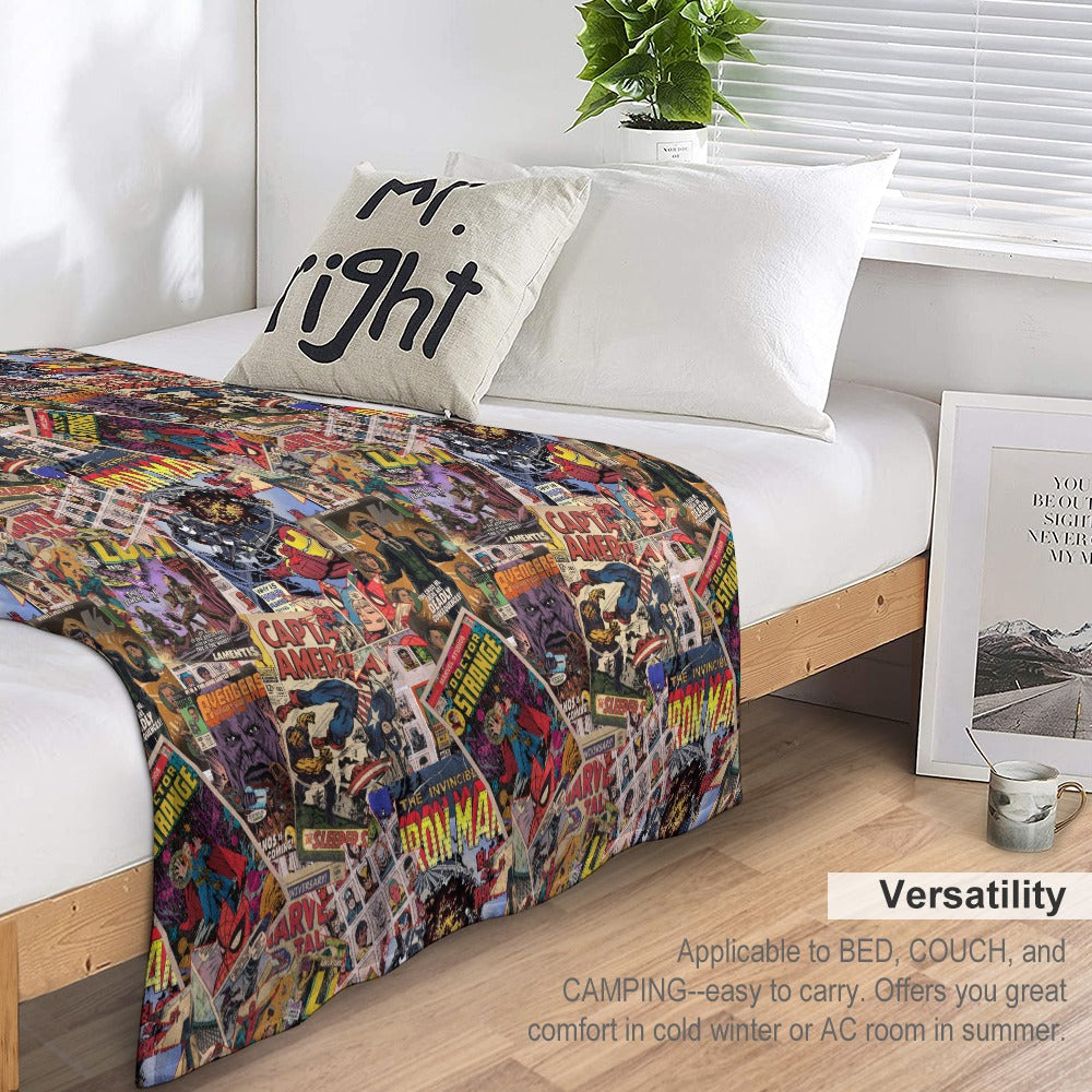 Premium Character Design Flannel Blanket - Superhero & Gaming Inspired Comfort Throw 🛋️⭐