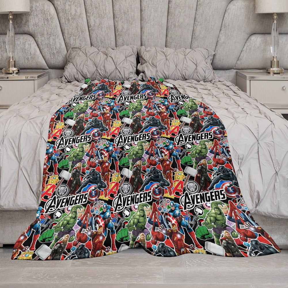 Premium Character Design Flannel Blanket - Superhero & Gaming Inspired Comfort Throw 🛋️⭐