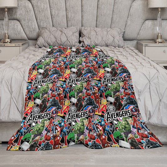 Premium Character Design Flannel Blanket - Superhero & Gaming Inspired Comfort Throw 🛋️⭐