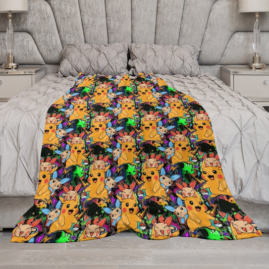 Premium Character Design Flannel Blanket - Gaming & Anime Inspired Comfort Throw 🛋️⭐