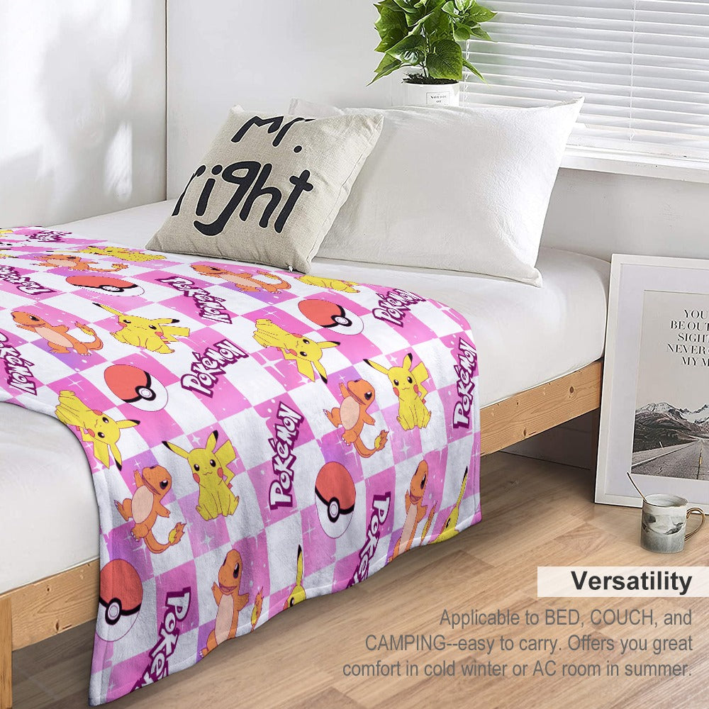 Premium Character Design Flannel Blanket - Gaming & Anime Inspired Comfort Throw 🛋️⭐