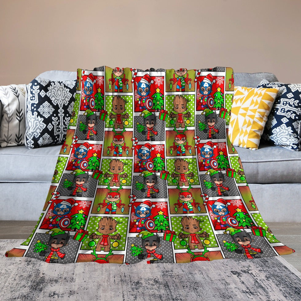 Premium Character Design Flannel Blanket - Superhero & Gaming Inspired Comfort Throw 🛋️⭐