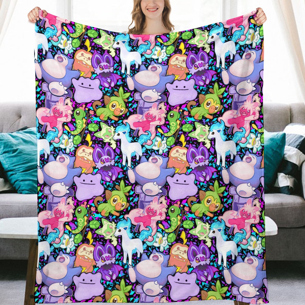 Premium Character Design Flannel Blanket - Gaming & Anime Inspired Comfort Throw 🛋️⭐