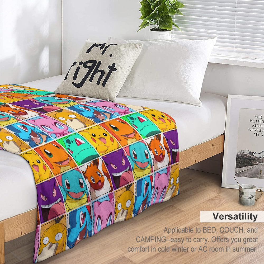 Premium Character Design Flannel Blanket - Gaming & Anime Inspired Comfort Throw 🛋️⭐